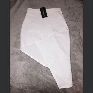White asymmetrical skirt from pretty little thing